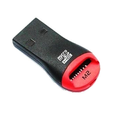 LECTOR DE MEMORIA MICRO SD A USB, NEGRO CON ROJO