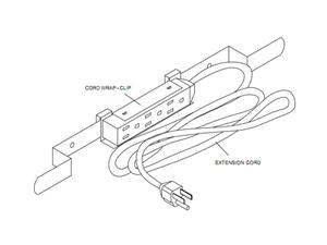 Peerless ACC320 Electrical outlet strip with cord wrap
