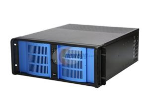 iStarUSA D-400-6-Blue Steel 4U Rackmount Compact Stylish Server Chassis 6 External 5.25\" Drive Bays