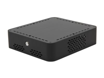 Habey EMC-600BL Black Heavy duty 3mm aluminum: aluminum brushed texture surface Mini-ITX Chassis Super-slim Mini ITX Aluminum HTPC/NAS/Server PC Case 12V DC 120W ATX power supply with 12V 5A power adapter, 20+4 - OEM