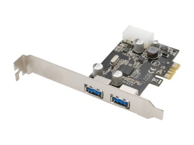 SYBA 2-port USB 3.0 PCI-e Controller Card with Power Connector Model SD-PEX20047