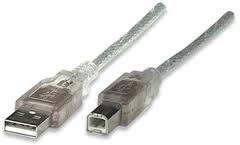 CABLE USB V2.0 A-B 4.5M, PLATA