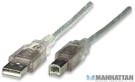CABLE USB V2.0 A-B 3.0M, PLATA CANSHELL