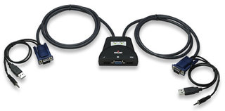 MUX KVM MINI USB 2 USB1 USB CABLES+AUDIO