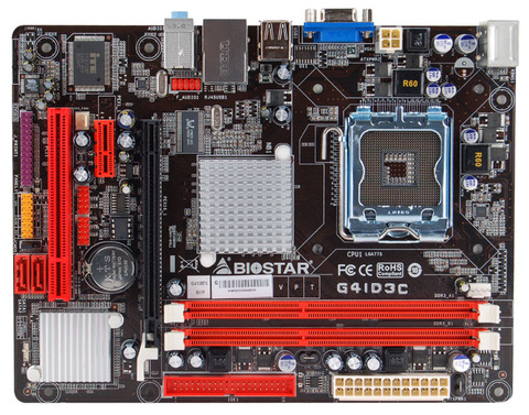 MOTHER BOARD BIOSTAR G41D3C CORE 2 QUAD/P DUAL/CELERON LGA 775, 2 DDR3 1333/1066/800 (8GB)