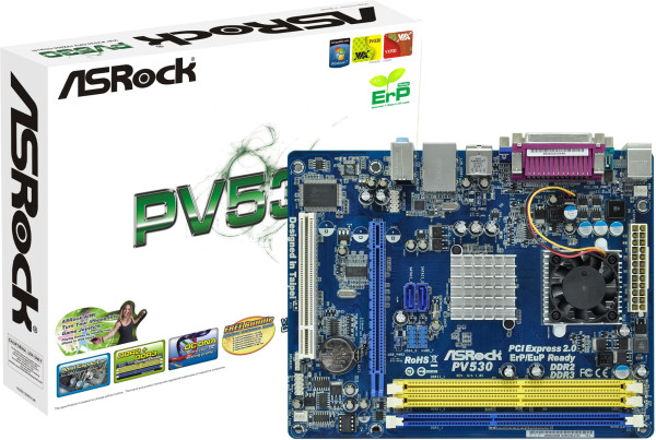 MOTHERBOARD ASROCK VIA PV530 BUNDLE( CPU VIA 1.8 GHz-FSB 800MHZ), DDR2 (800/667/533) Y DDR3 (1066)