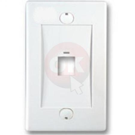 PLACA DE PARED SBE TECH 1 PUERTO COLOR BLANCO