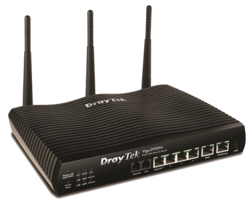 DRAYTEK VIGOR2920VN- RUTEADOR INALAMBRICO HASTA 150MBPS /HASTA 32 VPN/2 PUERTOS VOIP/2 PUERTOS WAN/4 LAN 10/100/1000