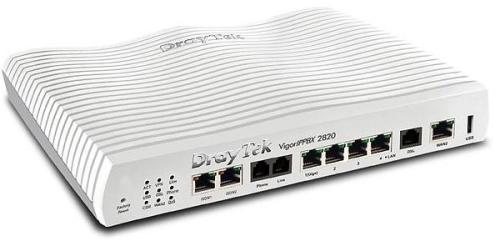 Draytek VIGORIPPBX2820-RUTEADOR VOIP y Conmutador PARA TELEFONOS IP / ADSL2 / 2 PUERTOS WAN / 4 PUERTOS LAN /