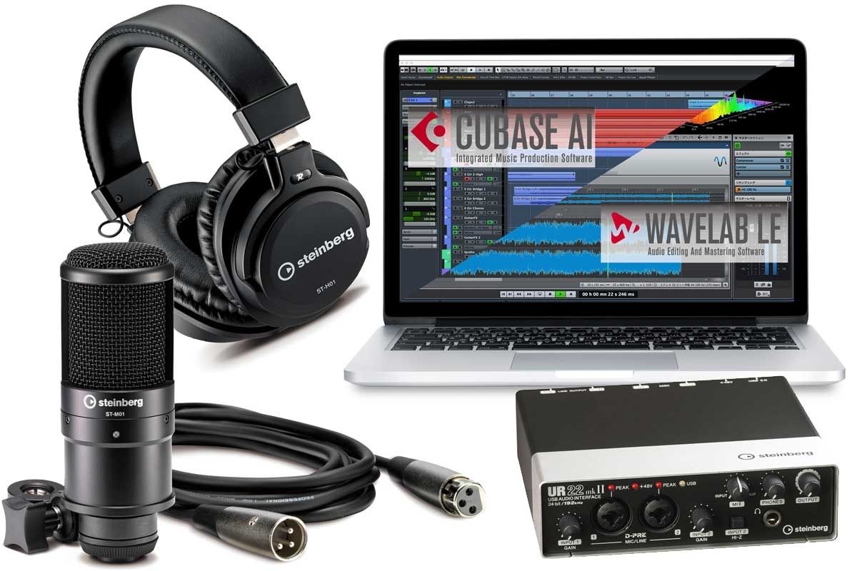 Paquete De Grabación STEINBERG UR 22 MKII interfaz, micrófono, auriculares & Cubase LE Software