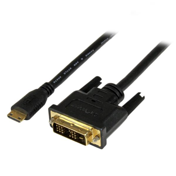 Adaptador Cable Convertidor de 1m Mini HDMI a DVI-D para Tablet y Cámara