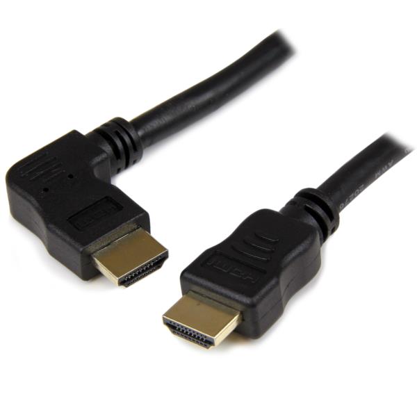 Cable HDMI® de alta velocidad 2m - 2x HDMI Macho Ultra HD 4k x 2k - Acodado en Ángulo a la Izquierda Negro