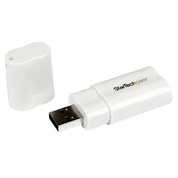 Tarjeta de Sonido Estéreo USB Externa Adaptador Conversor - Blanco