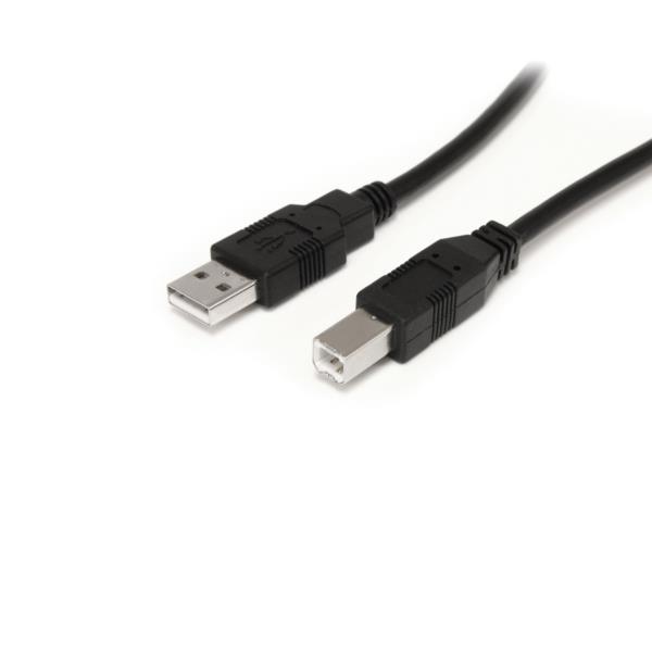 CABLE USB ACTIVO DE 10M PARA IMPRESORA- 1x USB A MACHO - 1x USB B MACHO - ADAPTADOR NEGRO