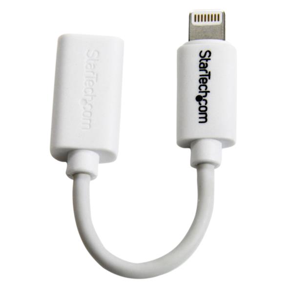 Cable Adaptador Blanco Micro USB a Conector Apple® Lightning de 8 Pines para iPhone / iPod / iPad